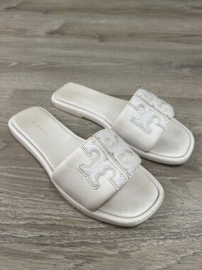 Tory Burch White Slides